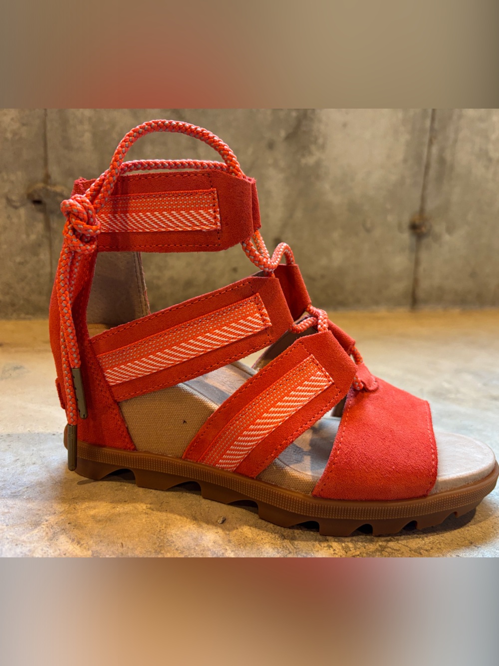 Sorel Women’s Bright Orange Strappy Sandals - Picture 1 of 9
